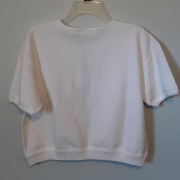 Tomi G White Short Sleeve Zip Sweater - Picture 3 of 4